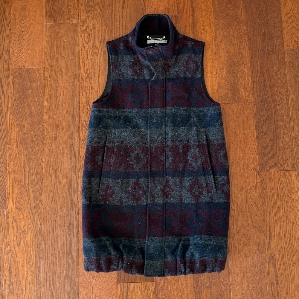 Opening Ceremony Long Wool Zip Vest size M